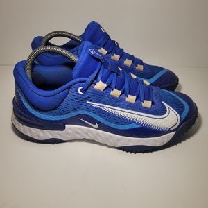 Nike Baseball Alpha Huarache Elite 4 Turf Cleats Royal Blue White DJ6523-414
